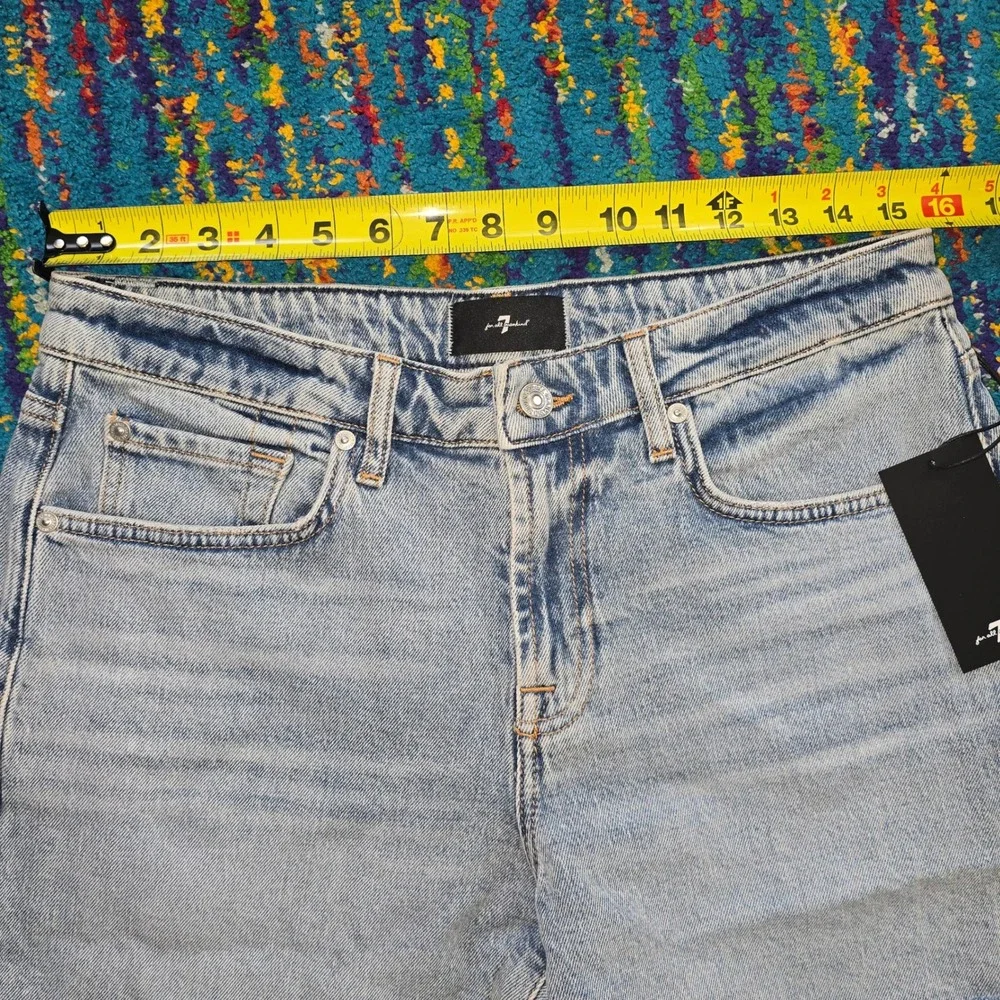 NWT 7 For All Mankind Monroe Long Shorts in Ode To Raw Hem Women Size‎ 27